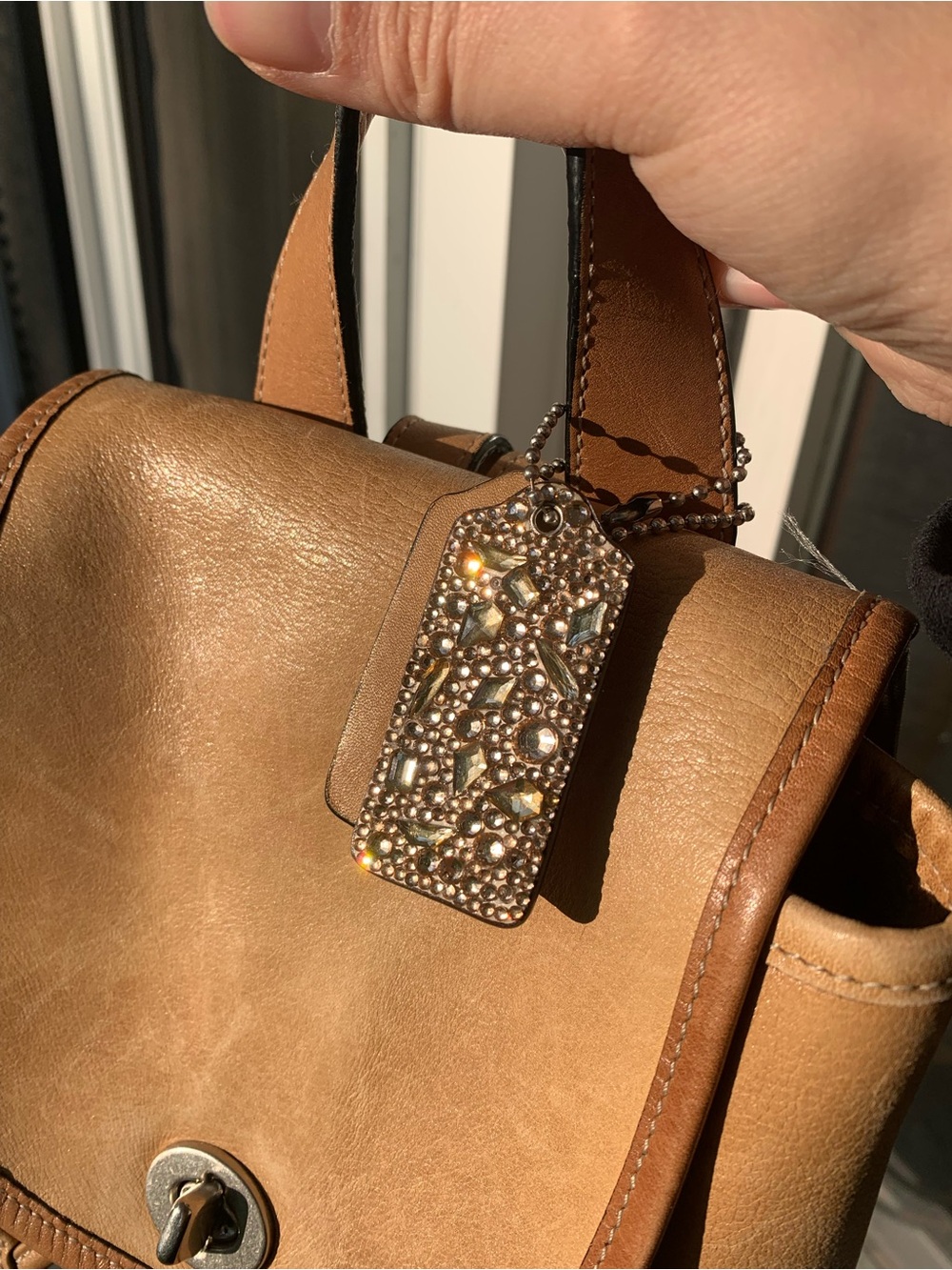 Coach Hangtag Charm customized with Champagne Rhinestones